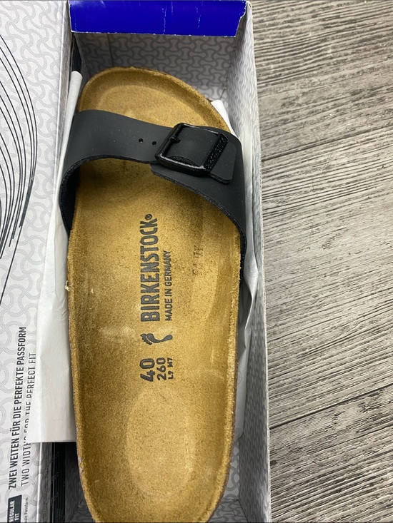Birkenstock Shoes - Birkenstock Madrid Birko-Flor Black Sandal – EU 40 / US M7 W9 – Narrow Fit